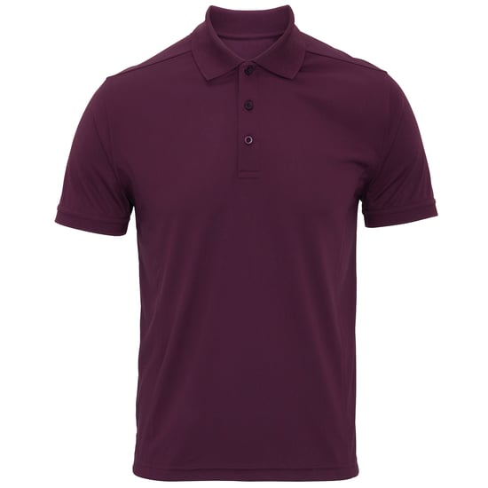 Premier Mens Coolchecker Pique Short Sleeve Polo T-Shirt (Aubergine) - Image 1