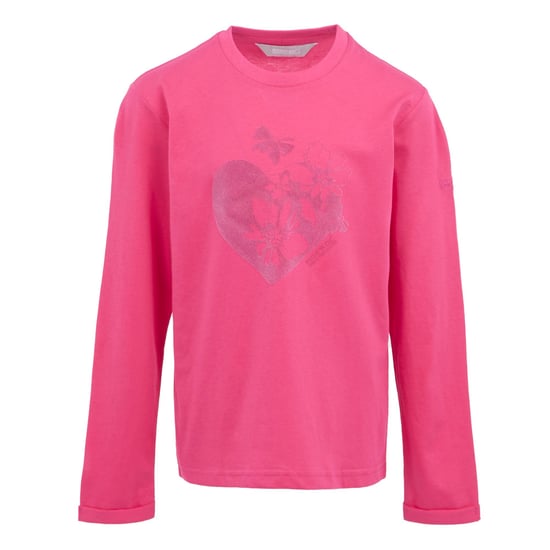 Regatta Childrens/Kids Wenbie III Hearts & Flowers Long-Sleeved T-Shirt (Hot Pink)
