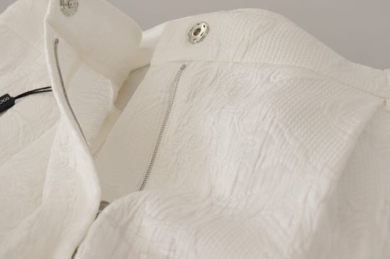 Shorts de Mujer de Algodón de Cintura Alta Blancos Dolce & Gabbana - Image 5