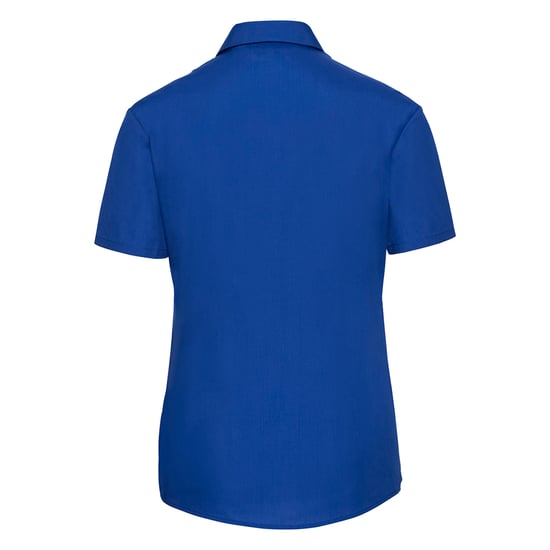 Russell Collection Womens/Ladies Classic Polycotton Easy-Care Short-Sleeved Shirt (Bright Royal) - Image 2