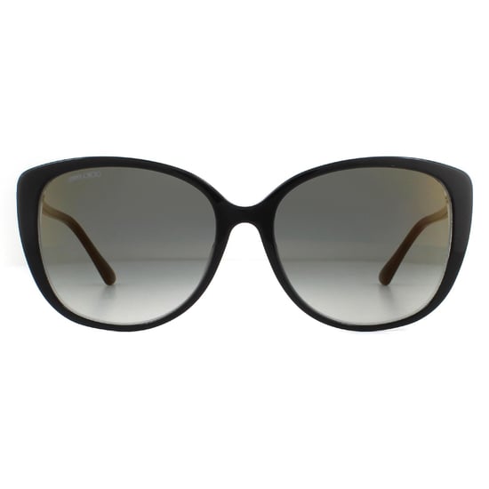 Jimmy Choo Sunglasses ALY/F/S AE2 FQ Black Gold Glitter Grey Gradient Mirror