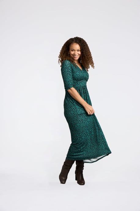Sonia V Neck Wrap Dress - Leopard