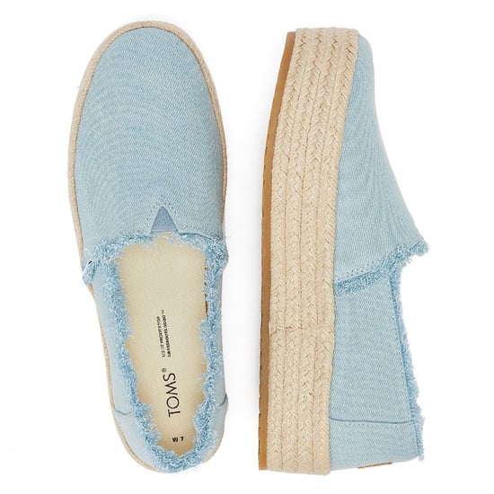 TOMS Washed Denim Valcia Pastel Blue Women's Blue Espadrilles - Image 6