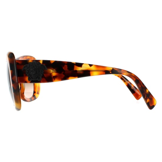 Gafas de sol gradientes en marrón claro habana para mujer Versace Rectangulares - Image 3