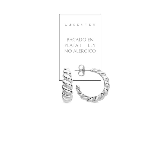 Pendientes Luxenter Intia acabado en baño de rodio - Image 4