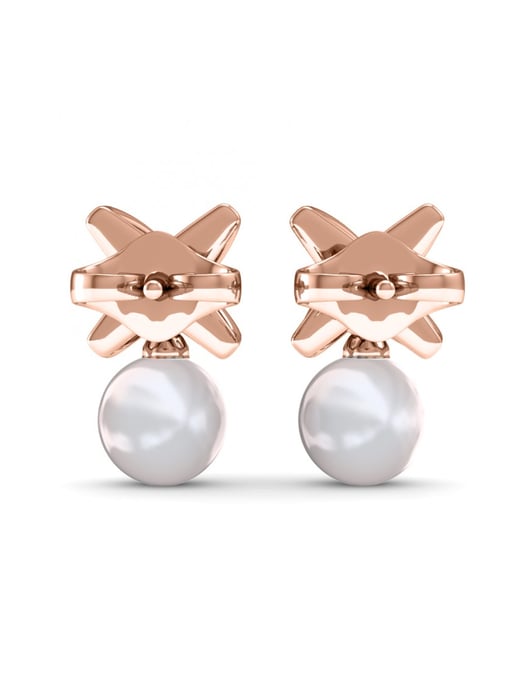Pendientes Chris Pearl - Oro rosa y cristal - Image 4