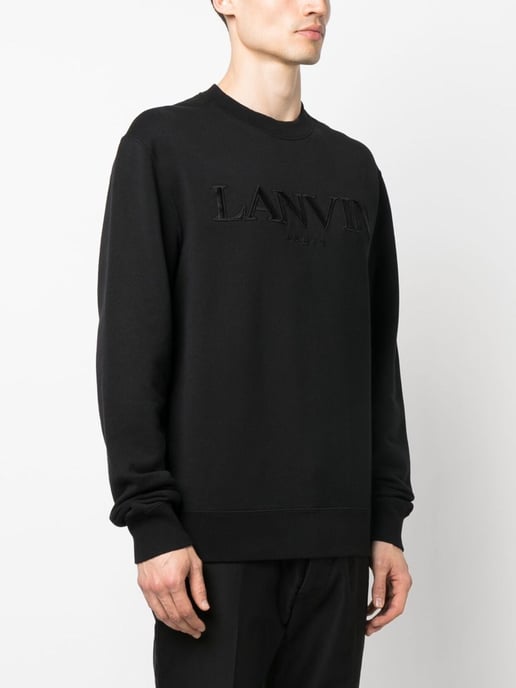 Lanvin Paris Sudadera Bordada Logo en Negro - Image 4