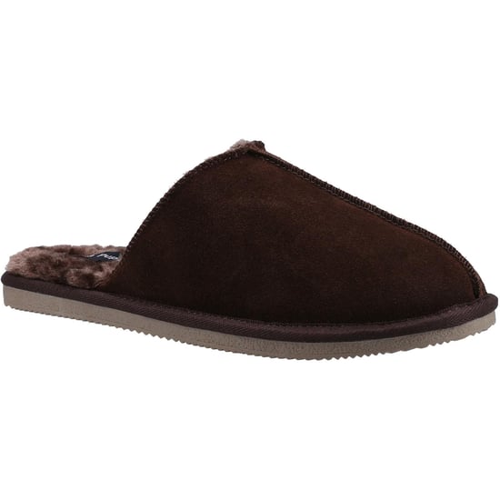 Hush Puppies Mens Coady Suede Slippers (Brown) - Image 1