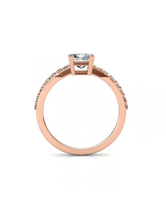 Anillo Cuadrado Simple - Oro Rosa y Cristal - Image 5