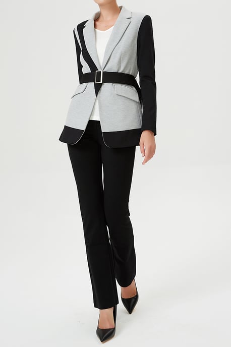 Color block blazer in jersey - Image 5