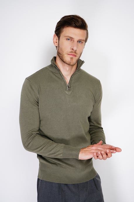 GB - William de Faye - Short zip - Khaki - Image 4