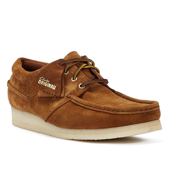 Clarks Originals Wallabee Boat Suede Men's Cola Lace-Up Shoes - Image 2