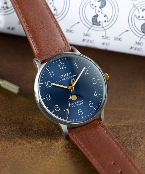 Timex Waterbury Classic Moon Phase Men's Brown Watch TW2W75600 - Image 5