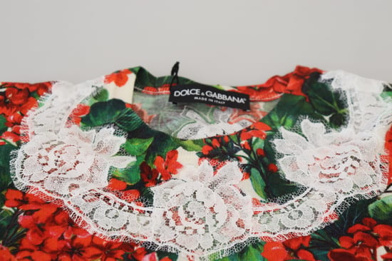 Top sin mangas de encaje de lana blanca con flores para mujer de Dolce & Gabbana - Image 5