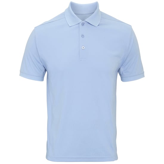 Premier Mens Coolchecker Pique Short Sleeve Polo T-Shirt (Light Blue) - Image 1