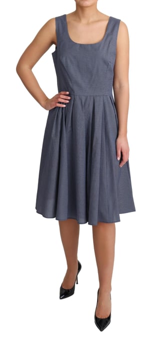 Vestido de algodón azul con lunares para mujer de Dolce & Gabbana, corte A, elástico - Image 2