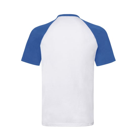 Fruit of the Loom Unisex Adult Contrast Panel Baseball T-Shirt (White/Royal Blue) - Image 2