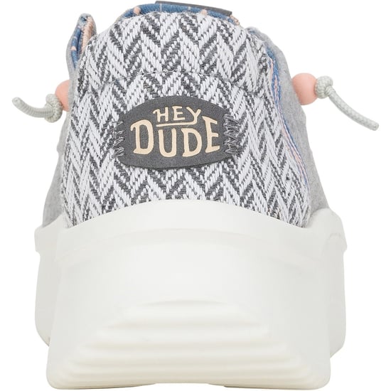 HEYDUDE Wendy Peak Chambray Woven Polyester Women's Grey Loafers - Image 2