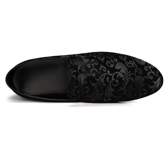 Men's Penny Loafers with Elegant Jacquard Black - Image 4