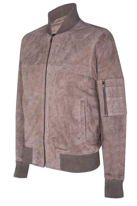 Suede trucker shirt, denim leather jacket