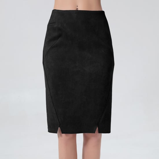Suede straight skirt - Image 3