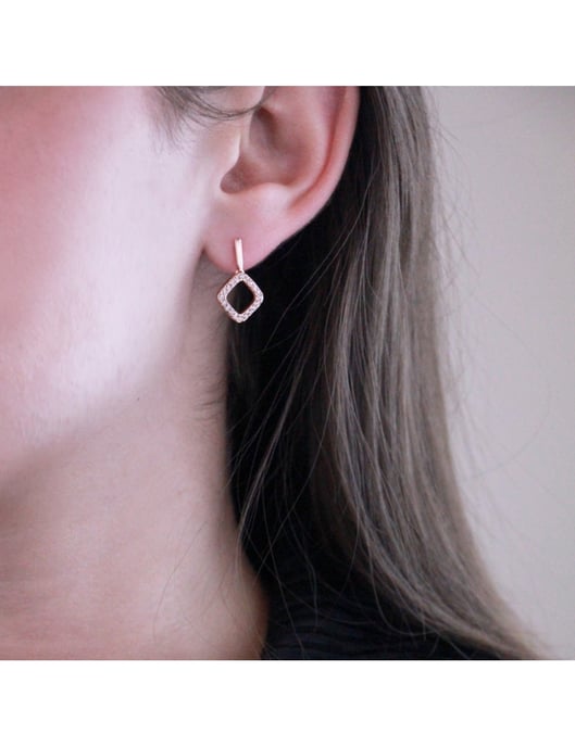 Pendientes Irina - Oro rosa y Cristal - Image 2