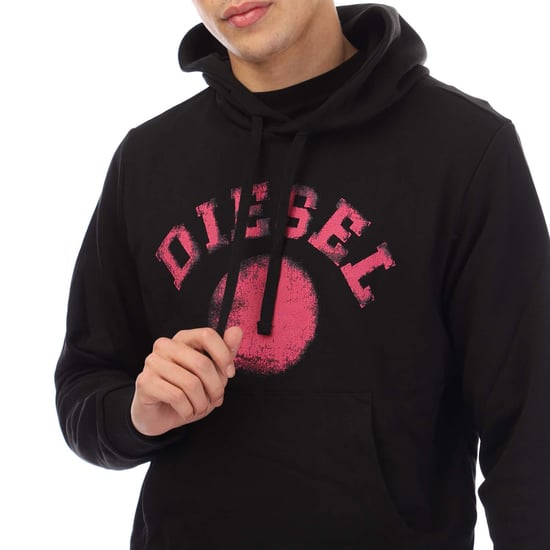 Sudadera Negra Con Capucha Y Diseño De Puntos Distorsionados De Diesel - Image 3