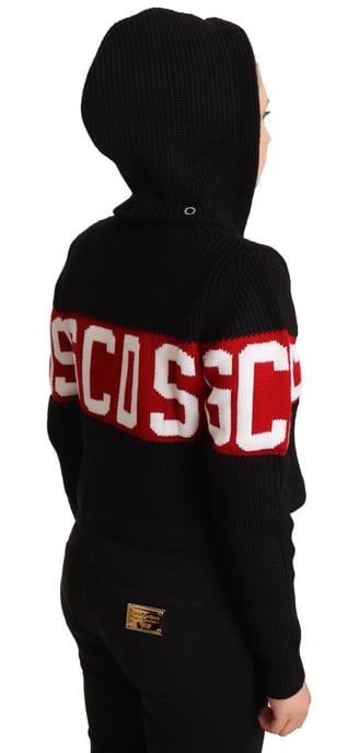 Chaqueta Cárdigan de Logo con Botones y Capucha de Cachemira Negra para Mujer de GCDS - Image 5