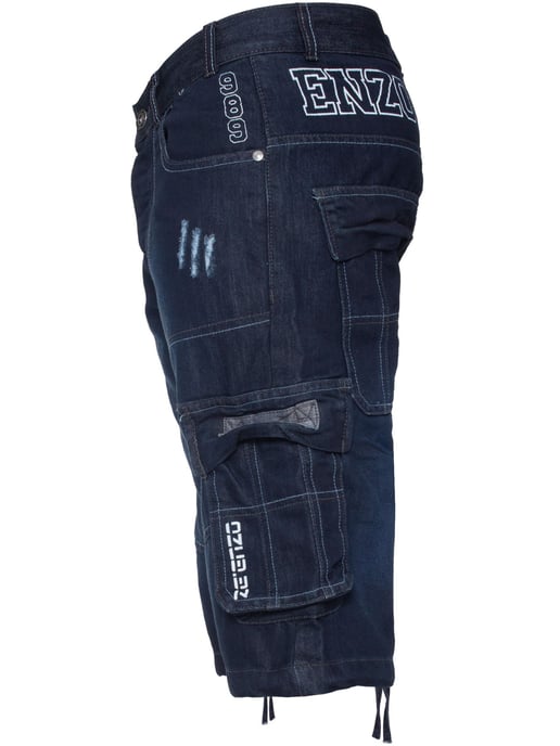 Pantalones cortos vaqueros Enzo Cargo Combat para hombre - Image 3