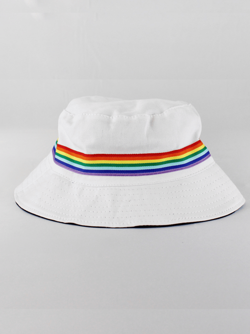 Reversible Bucket Hat with Rainbow Band