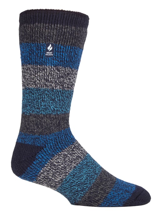 Heat Holders - Mens Extra Thick Thermal Socks for Winter | Warm Fluffy Fleece Insulated Socks | Gifts for Men - Navy Blue / Petrol (Milan) - Image 1