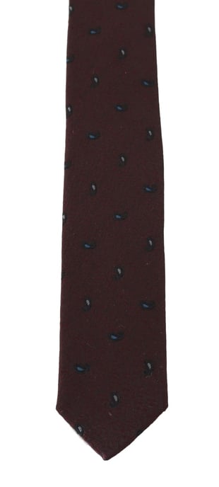 Corbata delgada de seda 100% en burdeos con estampado de Dolce & Gabbana - Image 2