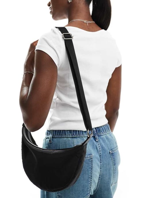 ASOS DESIGN sling nylon crossbody bag in black