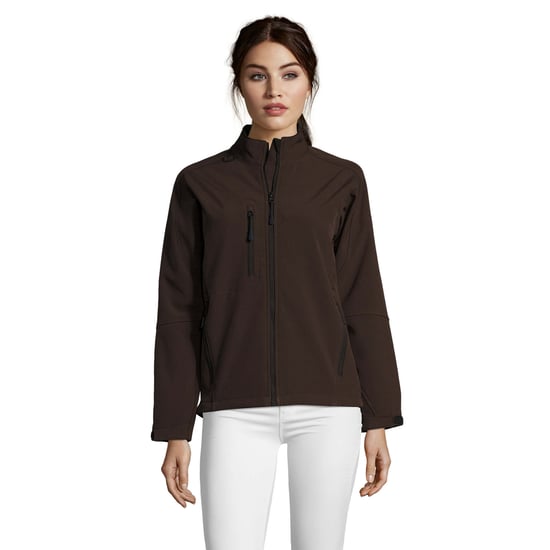 SOLS Womens/Ladies Roxy Soft Shell Jacket (Dark Chocolate) - Image 1