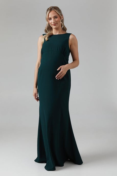 Maternity Cowl Back Fishtail Bridesmaids Maxi Dress - Image 1