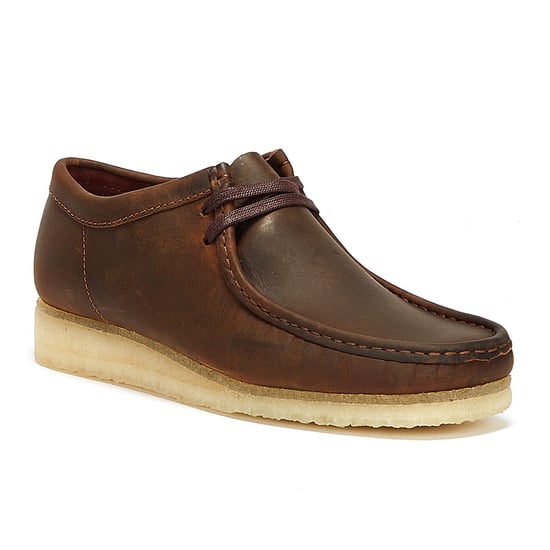 Zapatos de cuero marrones para hombres Clarks Originals Wallabee - Image 2