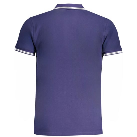 Cavalli Class Tipped Collar White Logo Navy Blue Polo Shirt