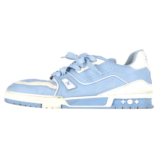 Louis Vuitton LV Trainers inLight Blue Leather - Image 4