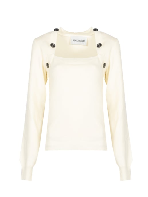 Silvian Heach Jersey Mujer Off-White - Image 1