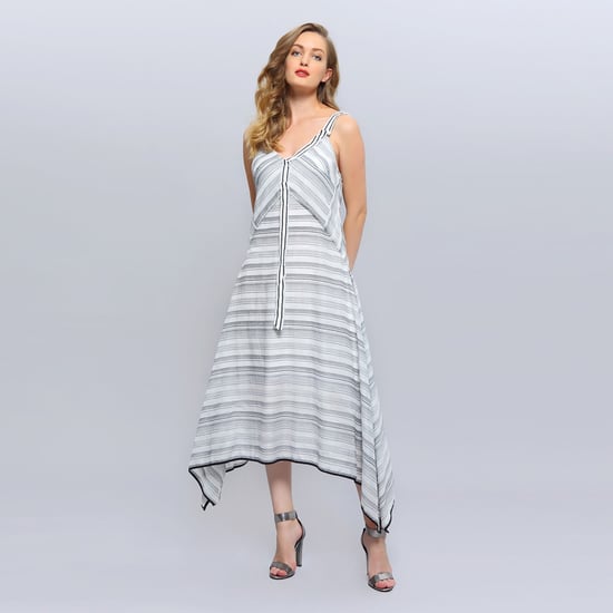 Diagonal Stripes Strappy Midi Dress - Image 3