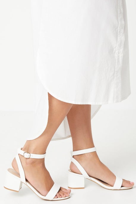 Wide Fit Tommi Barely There Mid Block Heel Sandals - Image 1