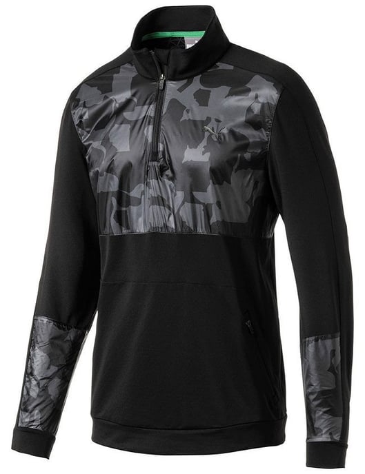 Puma Golf WarmCell Union Pullover 1/4 Zip Up Camo Mens Track Top 577912 02