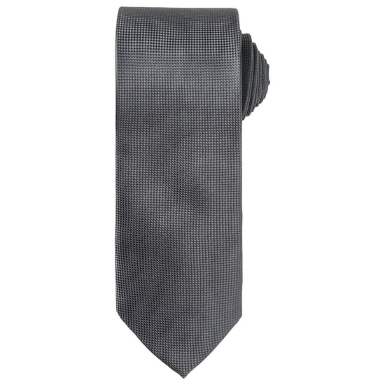 Premier Unisex Adult Micro Waffle Tie (Dark Grey) - Image 1