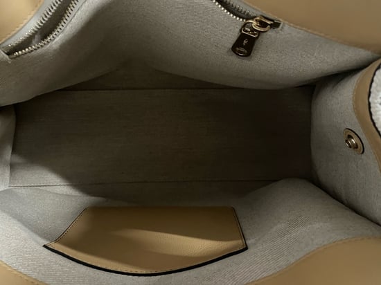 Chloe Edith Fringe Medium Day Bag in Beige Linen and Tan Calfskin Leather - Image 6