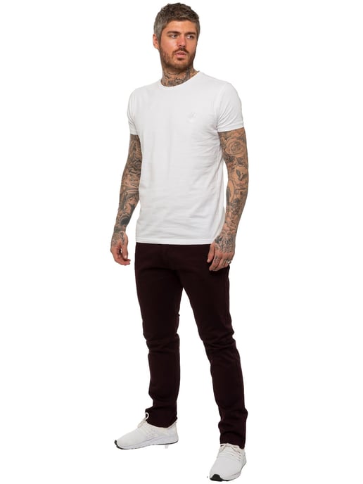 Enzo | Jeans Chino de Corte Slim Fit para Hombre - Burdeos - Image 6