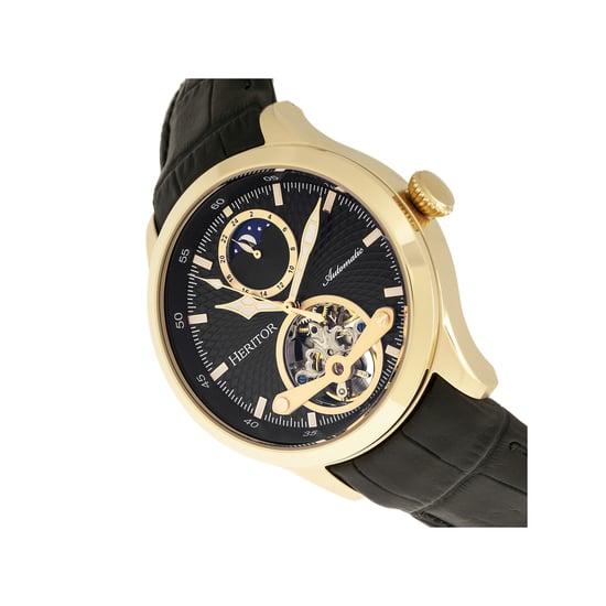 Reloj Automático Heritor Gregory Semi-Esqueleto con Correa de Cuero - Image 3