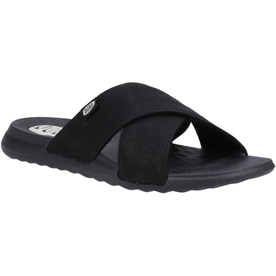 HEYDUDE Christi Slide Distressed Polyurethane Women's Black Sandals - Image 1