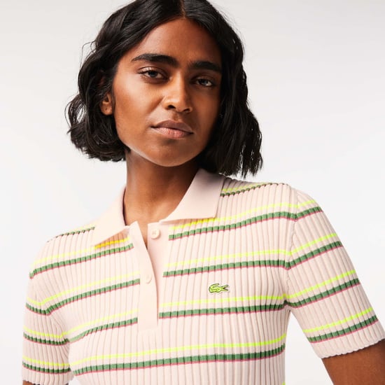 Women's Lacoste French Made Striped Polo Dress in Multi colour