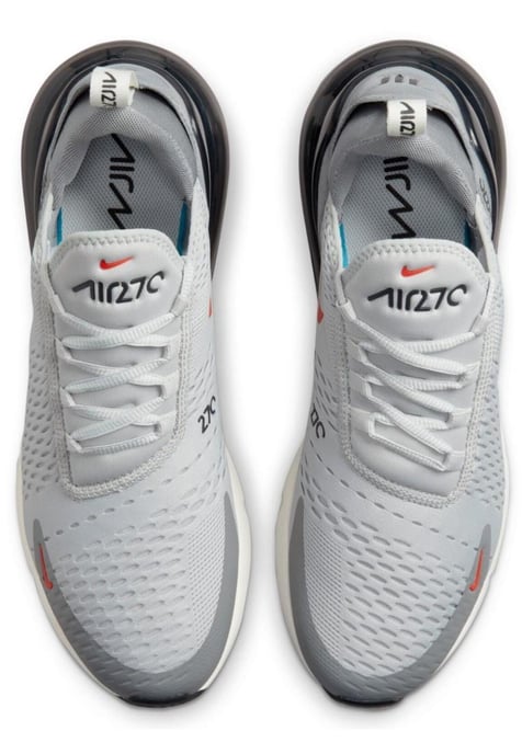 Zapatillas Nike Air Max 270, Gris Niebla / Naranja Equipo Vela - Image 5