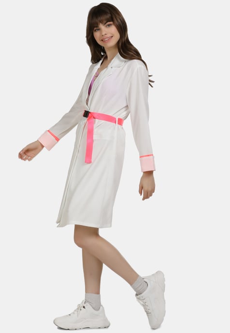Mymo Coat women white neon pink - Image 3